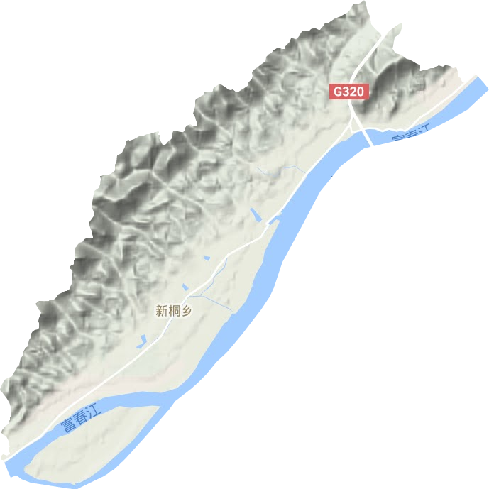 新桐乡地形地图
