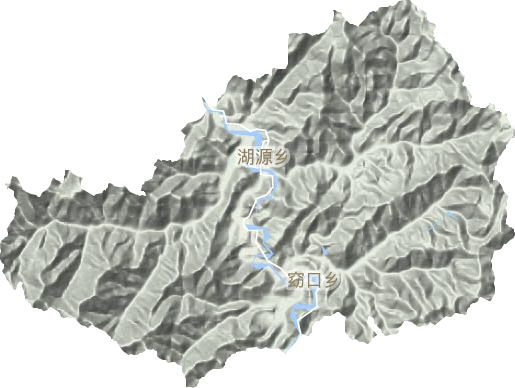 湖源乡地形地图