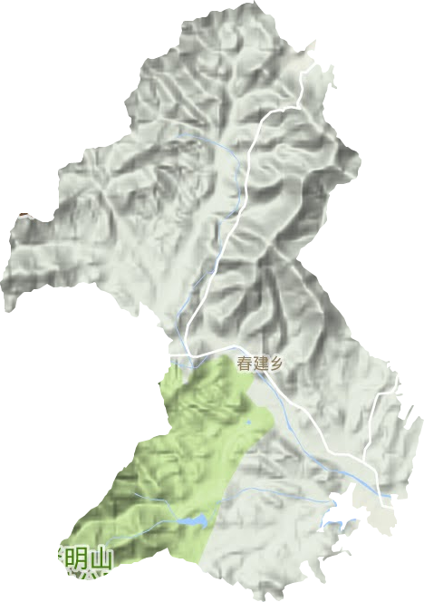 春建乡地形地图
