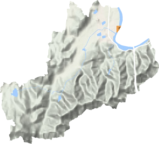 旧县街道地形地图