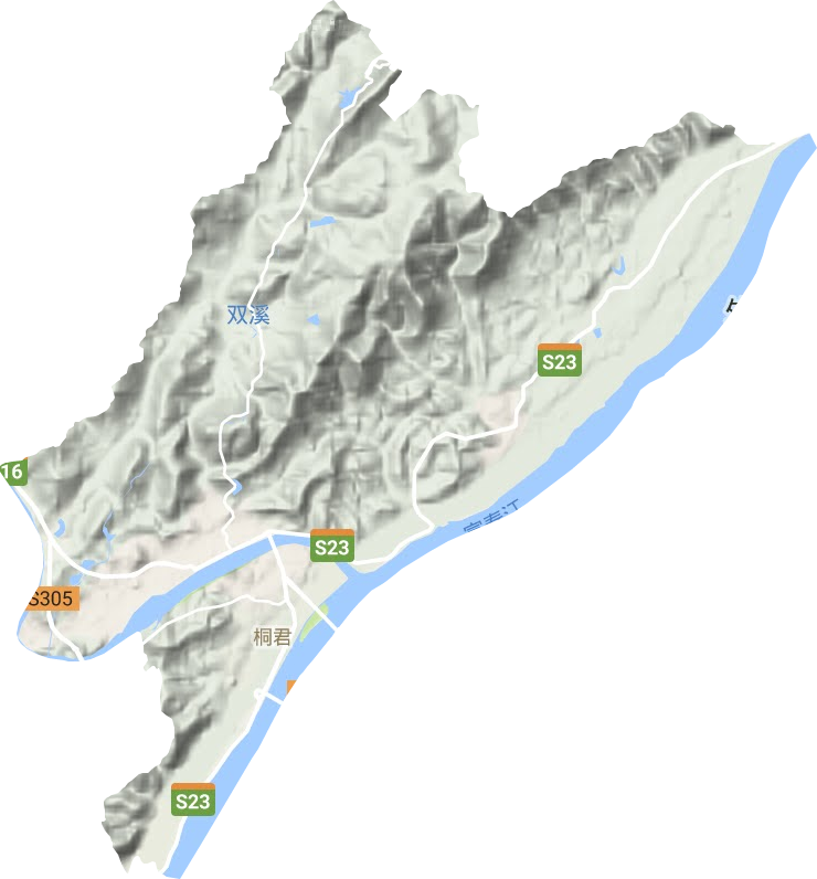 桐君街道地形地图