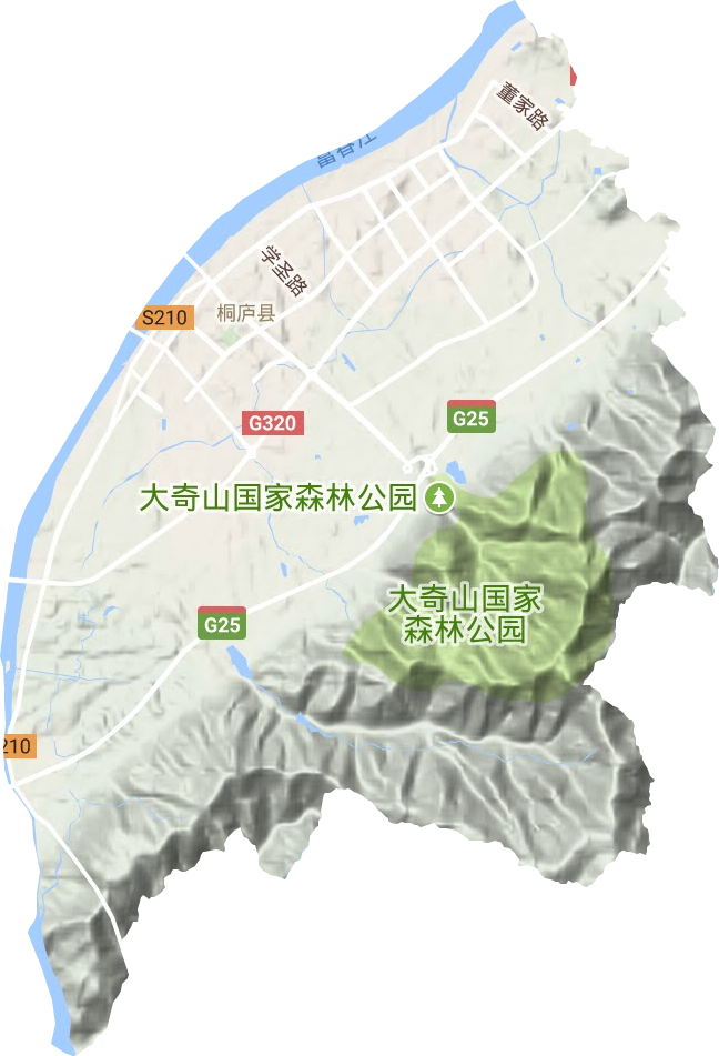 城南街道地形地图