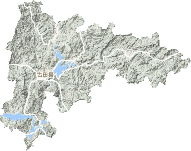 古田县地形地图