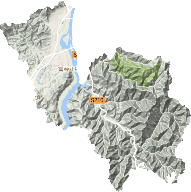 富春江镇地形地图