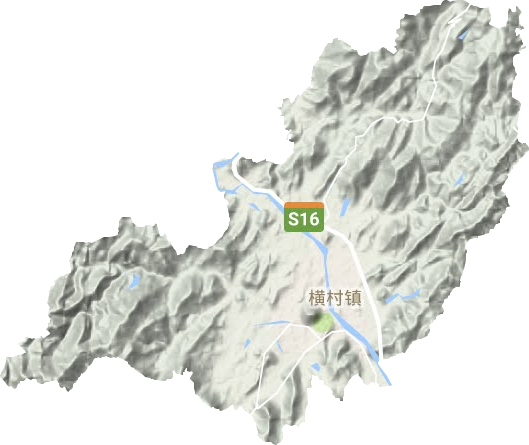 横村镇地形地图