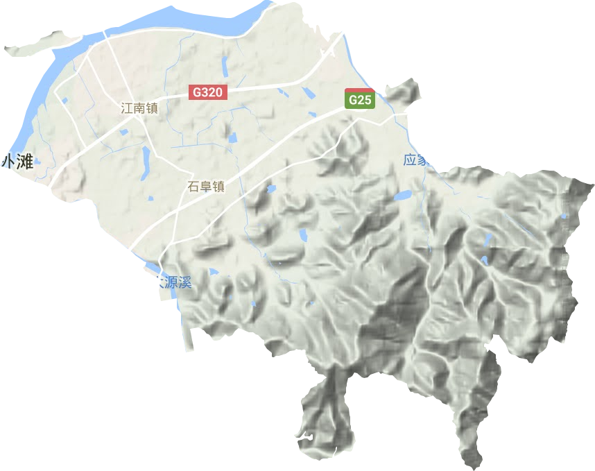 江南镇地形地图
