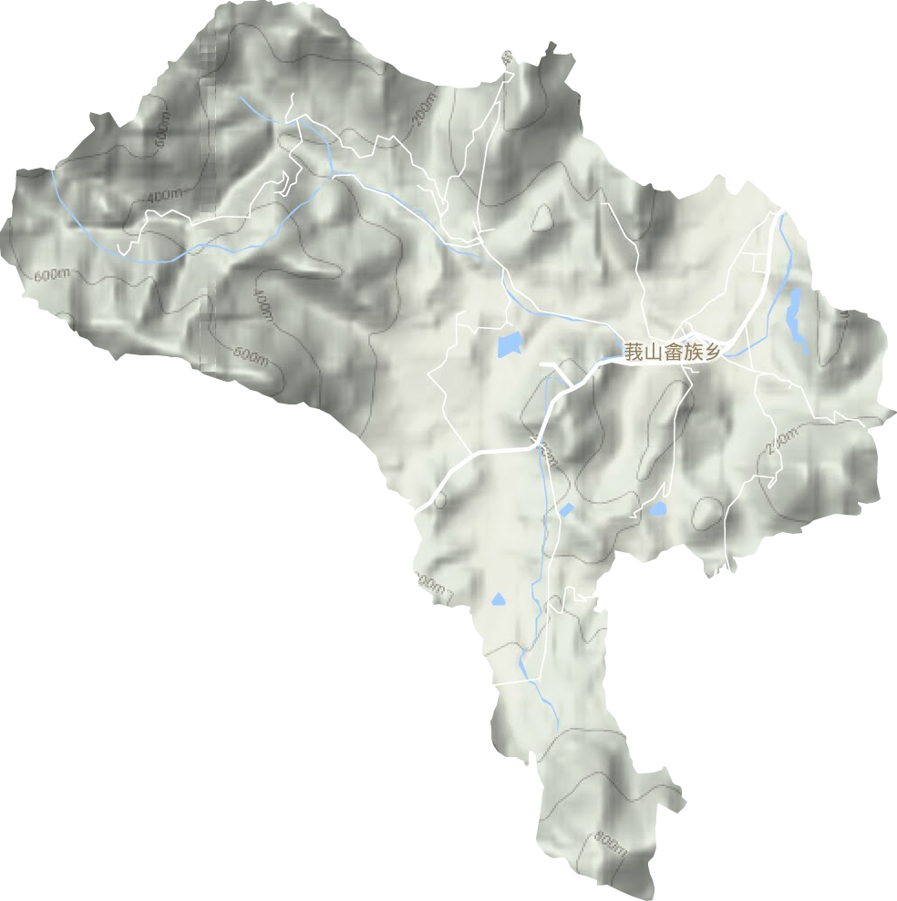 莪山畲族乡地形地图