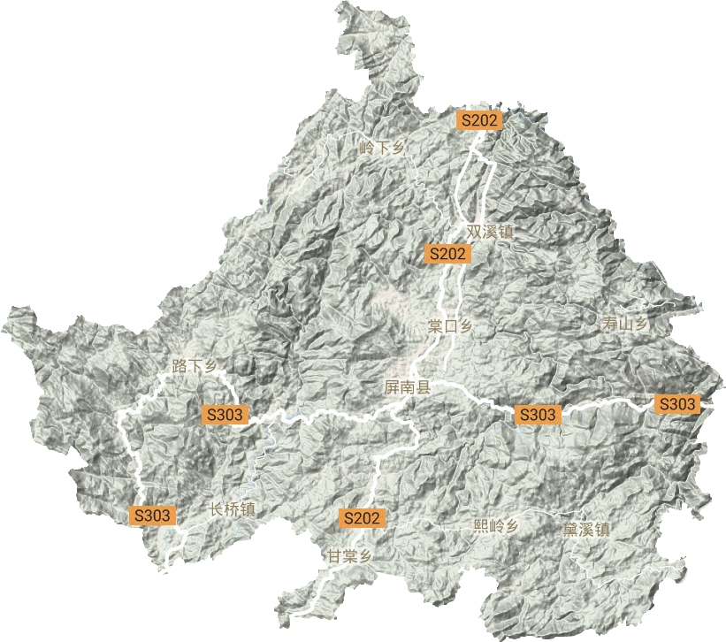 屏南县地形地图