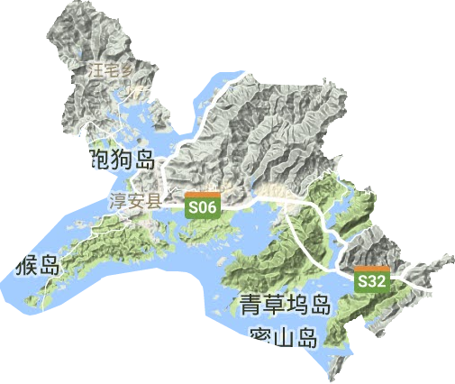 千岛湖镇地形地图
