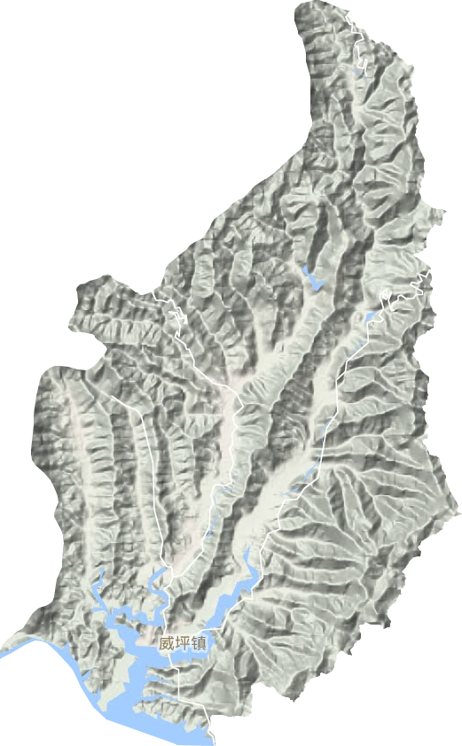 威坪镇地形地图