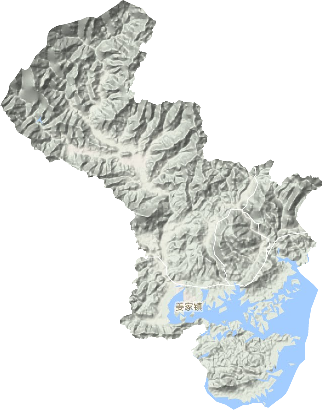 姜家镇地形地图