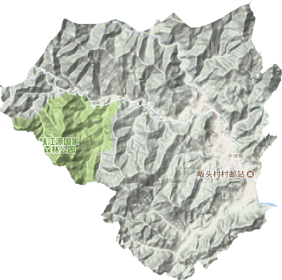 中洲镇地形地图