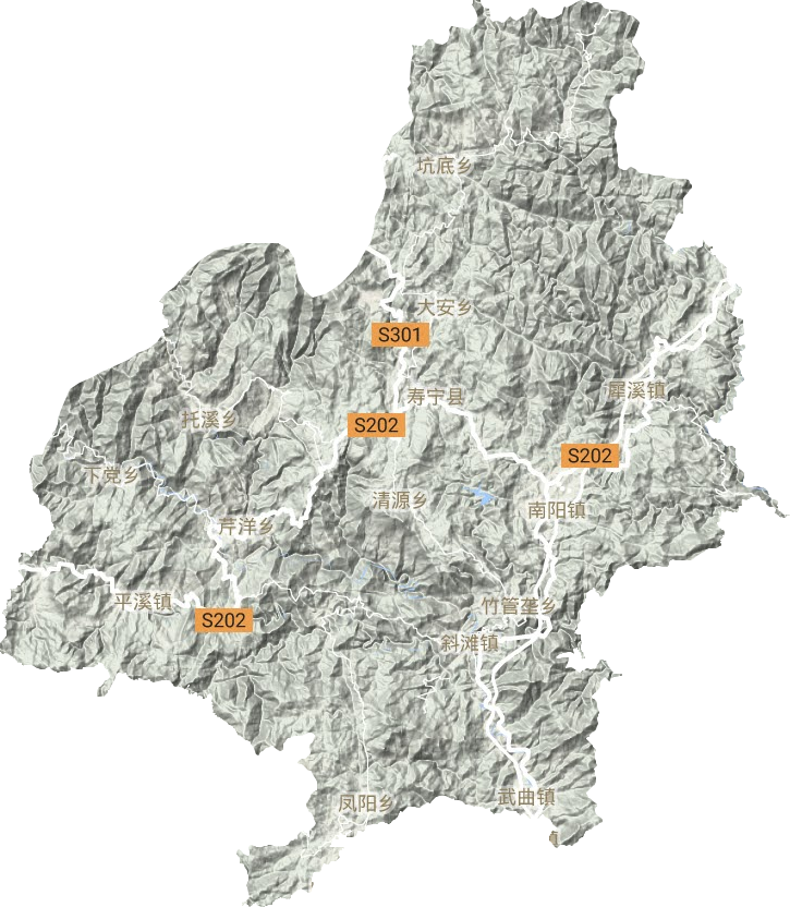 寿宁县地形地图
