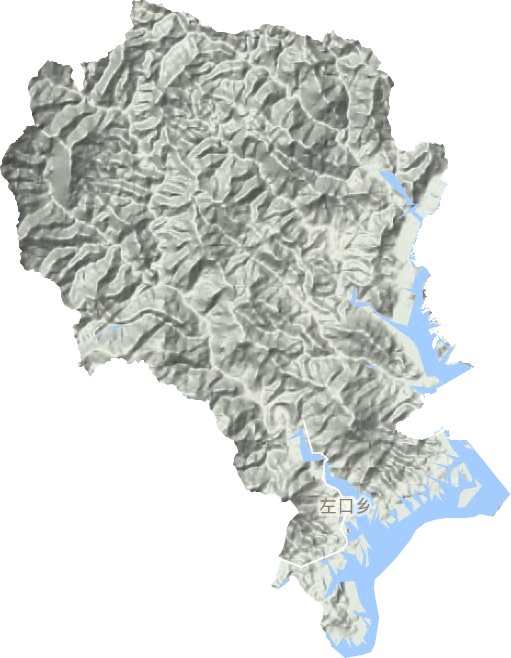 左口乡地形地图