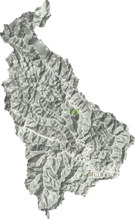 屏门乡地形地图