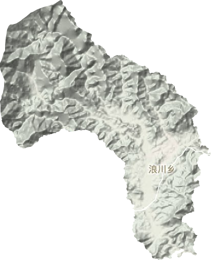 浪川乡地形地图