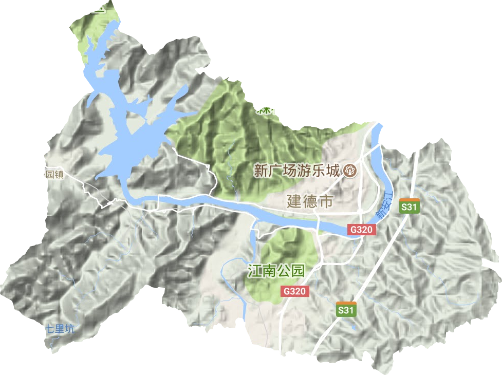 新安江街道地形地图