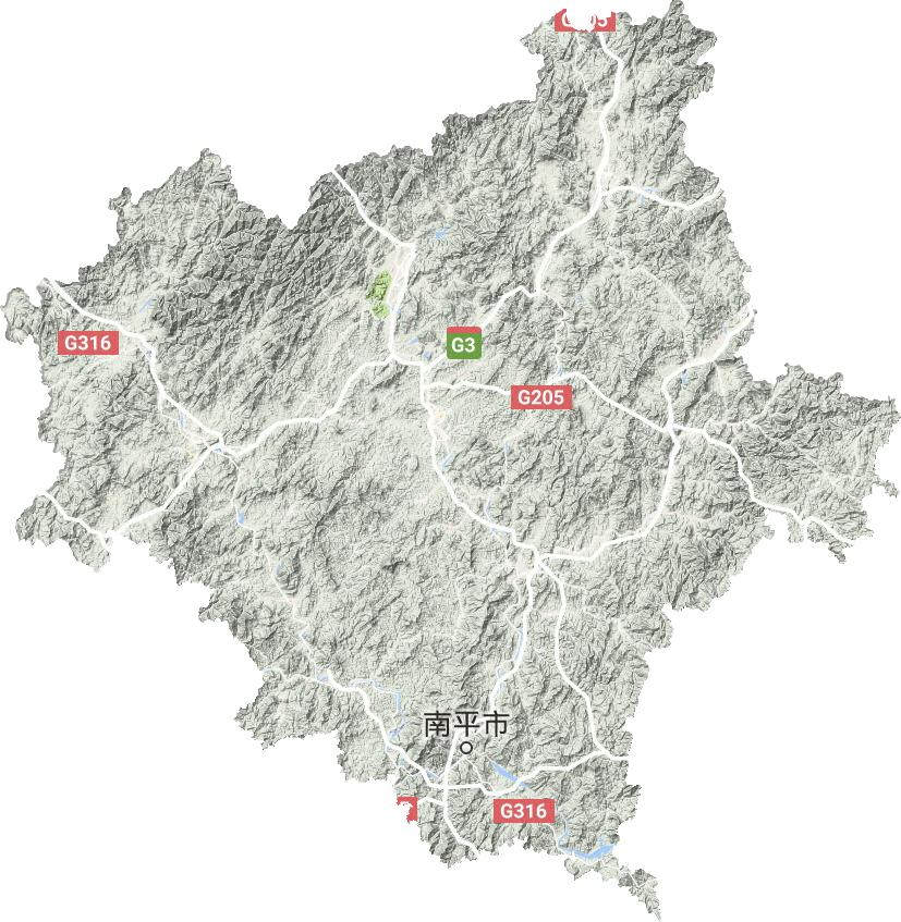 南平市地形地图