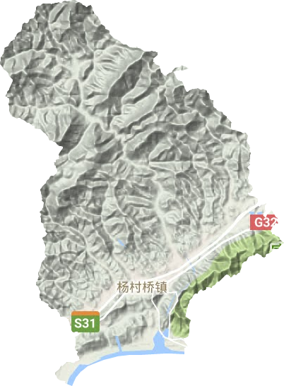 杨村桥镇地形地图