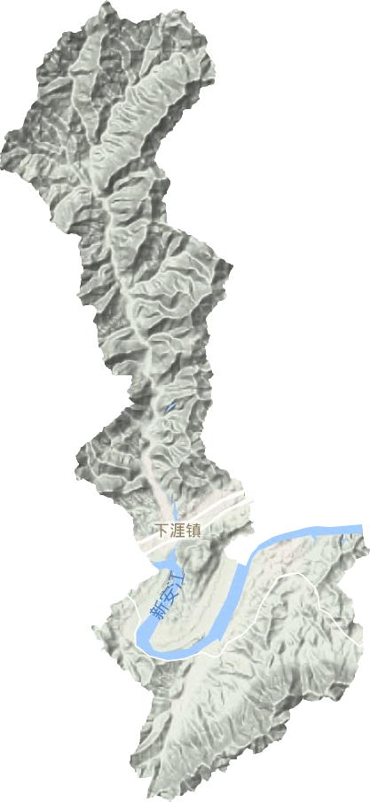 下涯镇地形地图