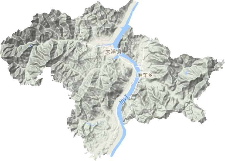 大洋镇地形地图