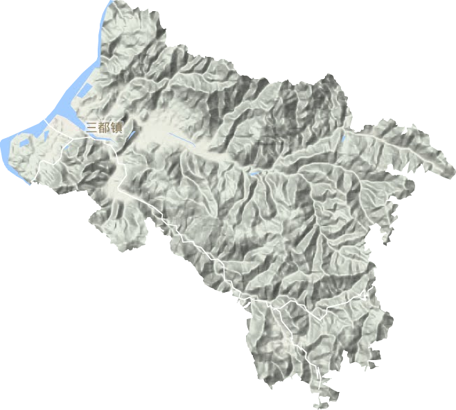 三都镇地形地图