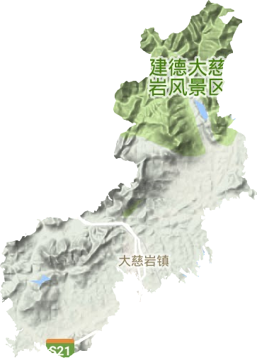 大慈岩镇地形地图