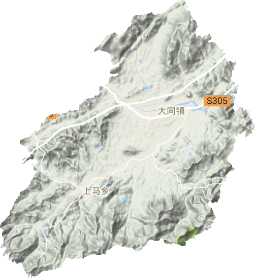 大同镇地形地图