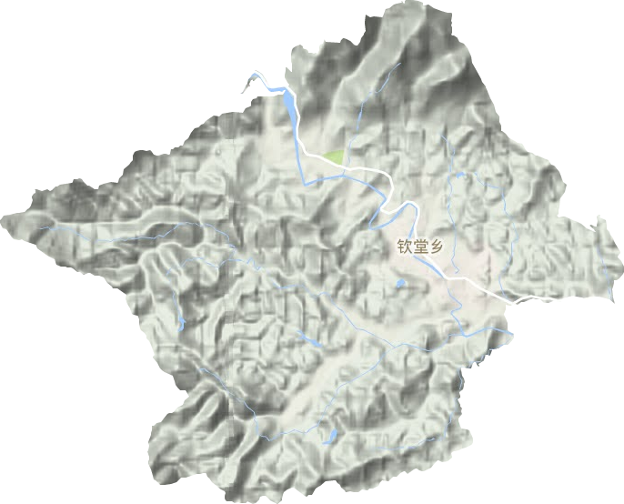 钦堂乡地形地图