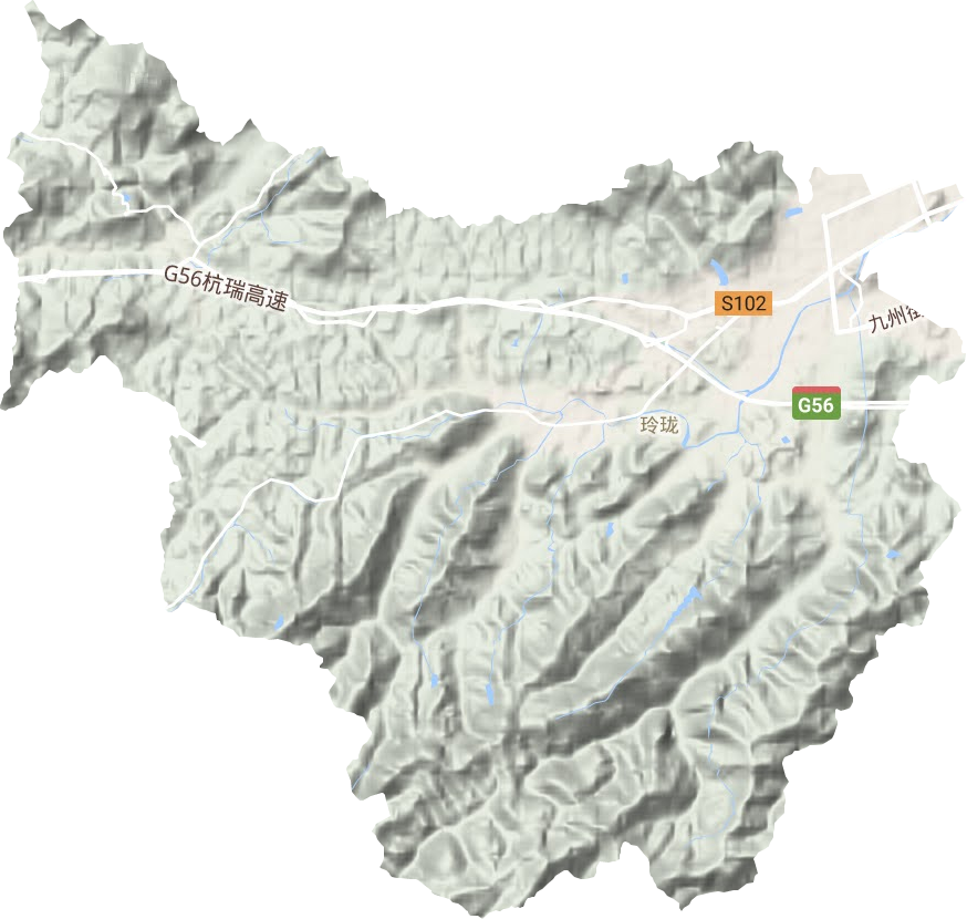 玲珑街道地形地图