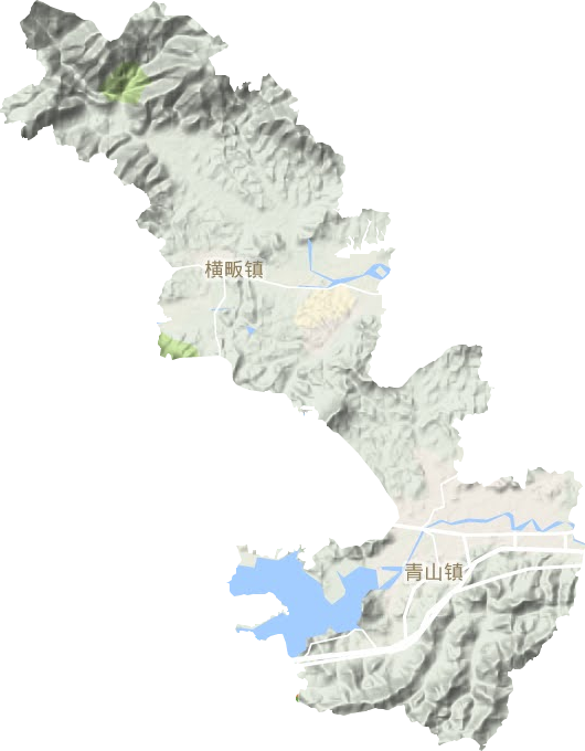 青山湖街道地形地图