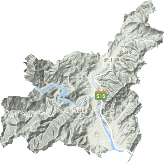 潜川镇地形地图