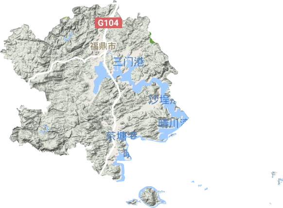 福鼎市地形地图