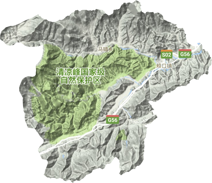 清凉峰镇地形地图