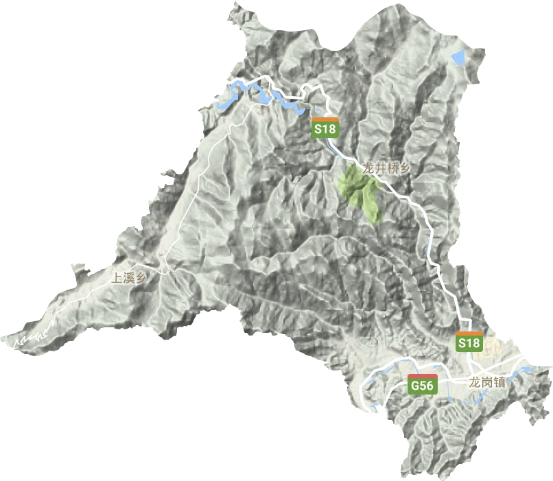 龙岗镇地形地图