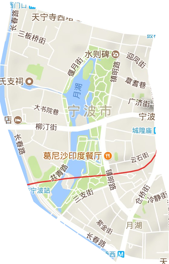 月湖街道地形地图