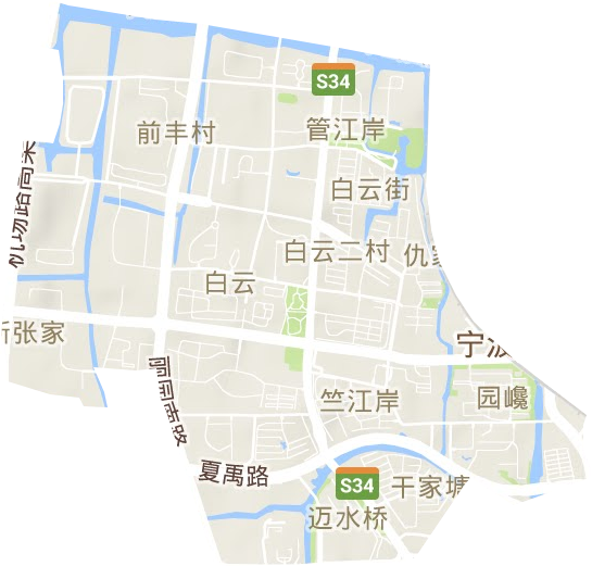 白云街道地形地图