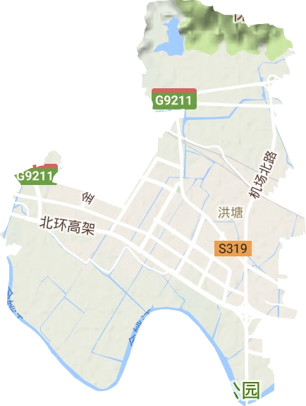 洪塘街道地形地图