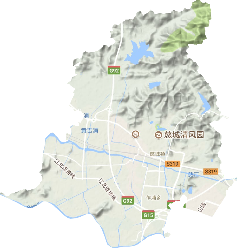 慈城镇地形地图