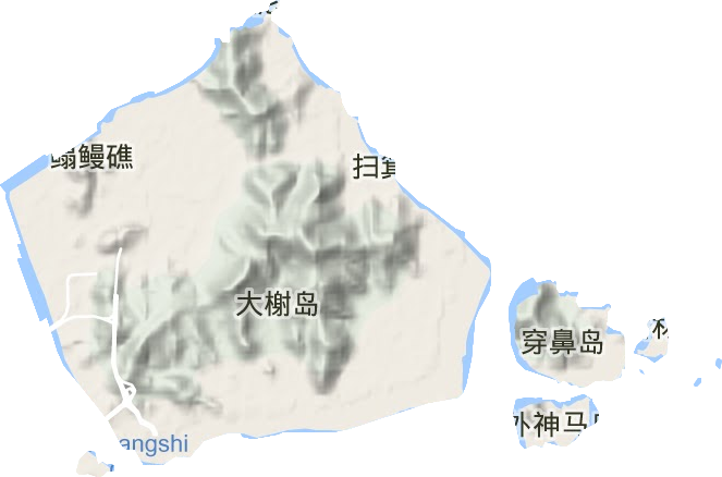大榭街道地形地图