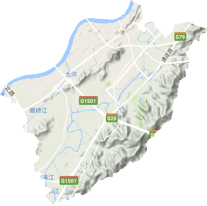 小港街道地形地图