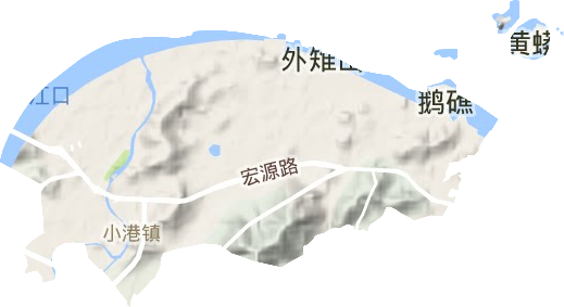 戚家山街道地形地图