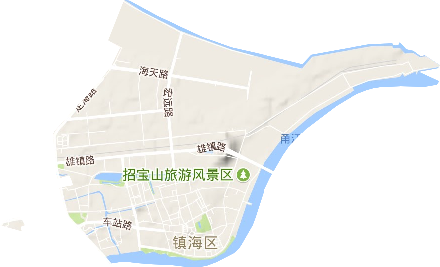 招宝山街道地形地图