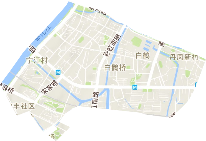 白鹤街道地形地图