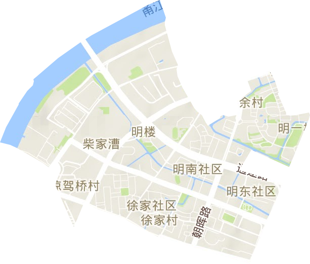 明楼街道地形地图