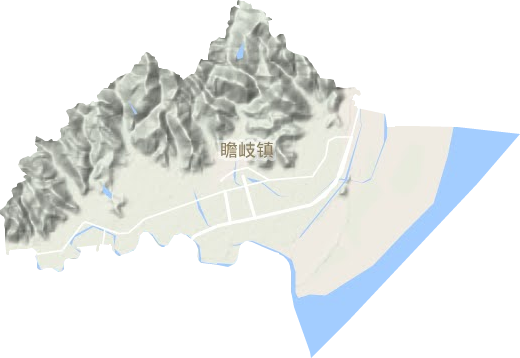 瞻岐镇地形地图