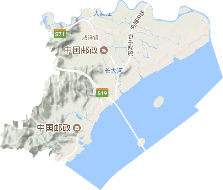 咸祥镇地形地图