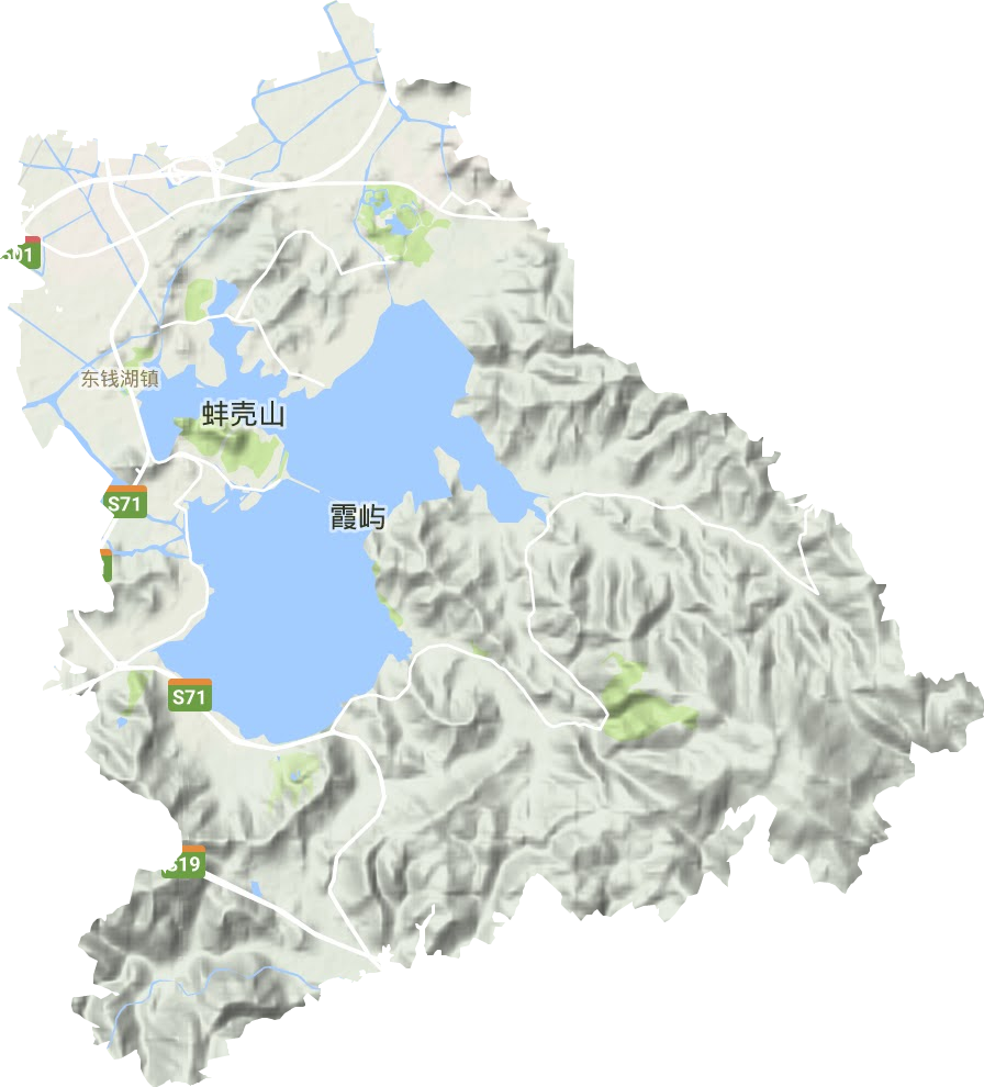 东钱湖镇地形地图
