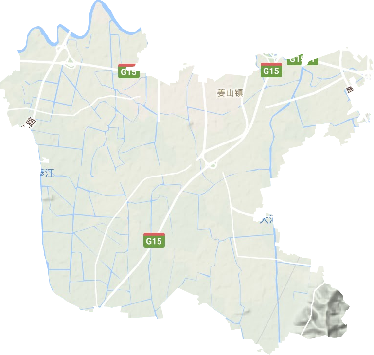 姜山镇地形地图
