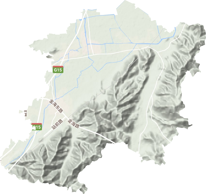西坞街道地形地图